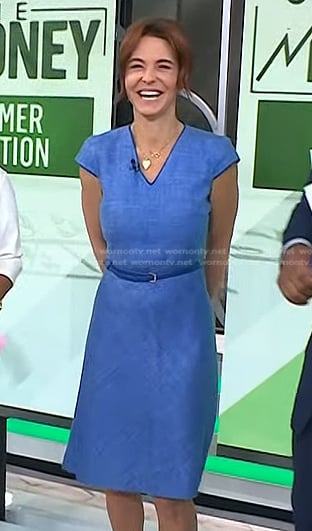 Stephanie Ruhle's blue belted v-neck dress on Today