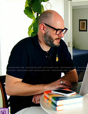 Steven Rowley's navy pineapple patch polo shirt on Today