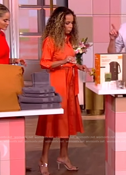 Sunny's orange belted dress on The View