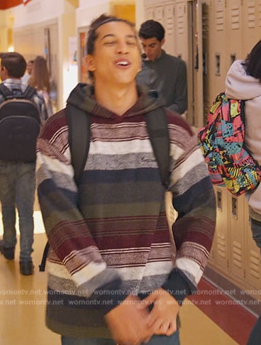 Trent's striped hoodie on Never Have I Ever