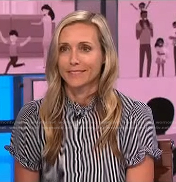 Dr. Katie Hurley's striped ruffle trim blouse on NBC News Daily