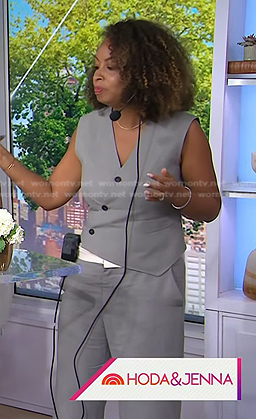 Talia Parkinson-Jones's grey vest and pants on Today