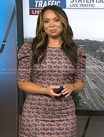 Adelle's pink floral puff sleeve dress on Today