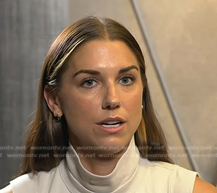 Alex Morgan's beige mock neck top on Today