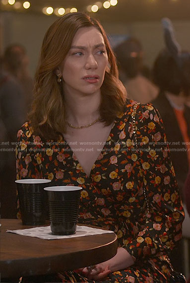 Allison's floral wrap dress on So Help Me Todd