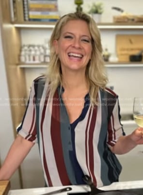 Amanda Freitag's striped top on Good Morning America