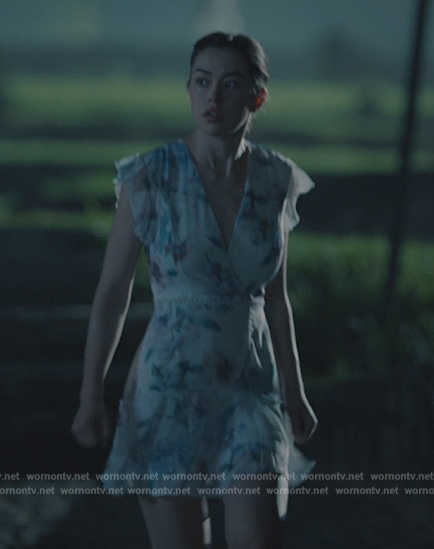 Annie's floral print ruffle mini dress on Sweet Magnolias