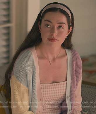 Annie's colorblock cardigan on Sweet Magnolias