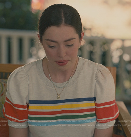 Annie's stripe puff sleeve top on Sweet Magnolias