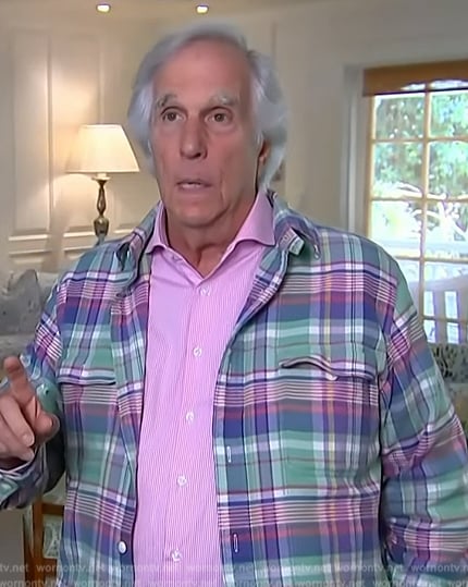 Henry Winkler's plaid shirt on Access Hollywood