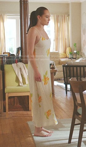 Belly's ivory floral print maxi dress on The Summer I Turned Pretty