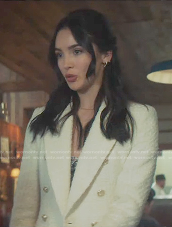Bess's white tweed blazer on Nancy Drew