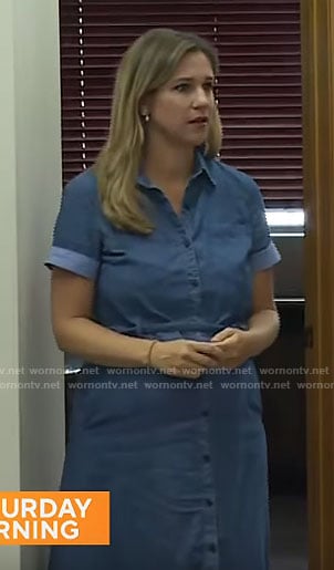 Caitlin Huey-Burns' denim shirtdress on CBS Mornings