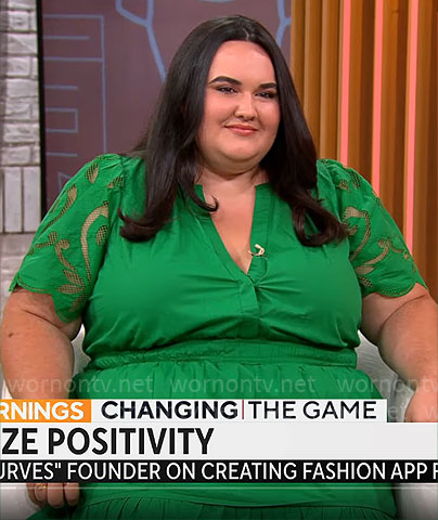 Charlotte Oxnam's green maxi dress on CBS Mornings