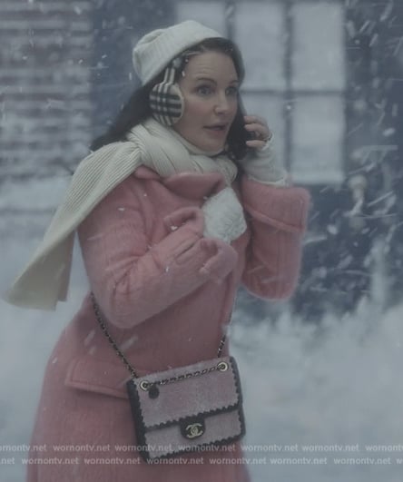 Charlotte's pink wool coat on And Just Like That