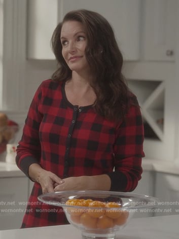 Charlotte's red check pajamas on And Just Like That