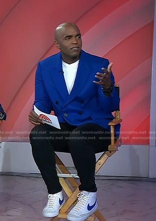 Chris Witherspoon's blue double breasted blazer on Today