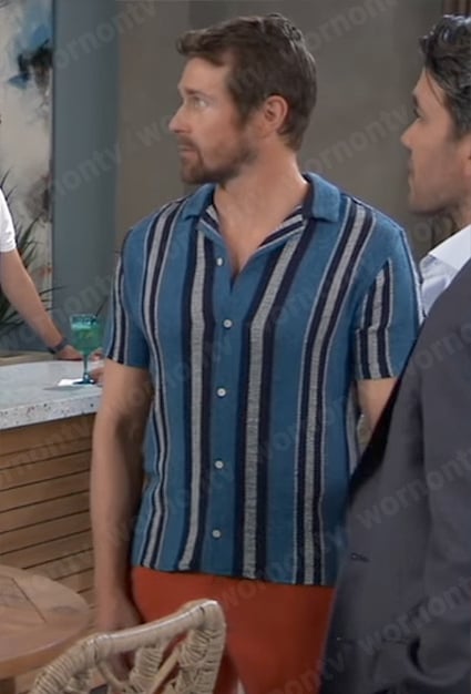 Cody's blue striped shirt on General Hospital