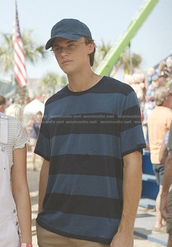 Conra's blue and black striped tee on The Summer I Turned Pretty