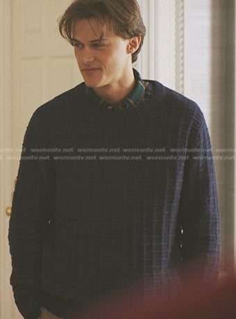 Conrad's navy knit sweater on The Summer I Turned Pretty
