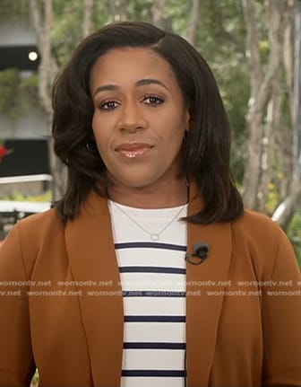 Dana Griffin's white striped tee on NBC News Daily