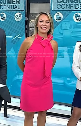 Dylan's pink tie neck mini dress on Today