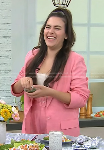 Elena Besser's pink blazer and belted shorts on Today