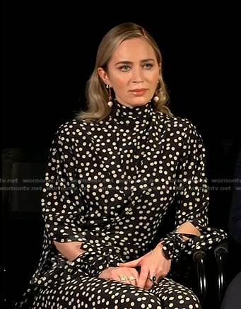 Emily Blunt's black polka dot dress on Today