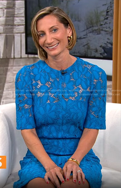 Emma Rosenblum's blue lace dress on CBS Mornings