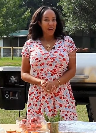 Erica's floral print wrap dress on Today