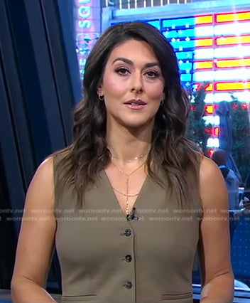 Erielle's khaki vest on Good Morning America