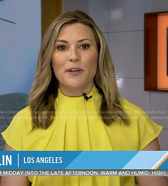 Erin McLaughlin's yellow pleated top on Today