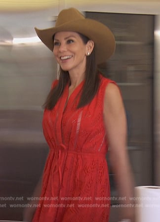 Heather's red lace dress on The Real Housewives of Orange County