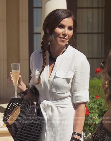 Heather's white shirtdress on The Real Housewives of Orange County