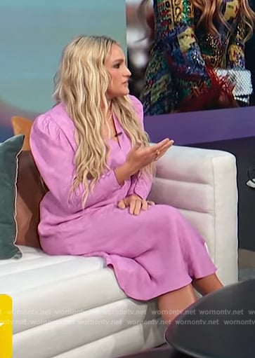 Jamie Lynn Spear's pink belted dress on Access Hollywood