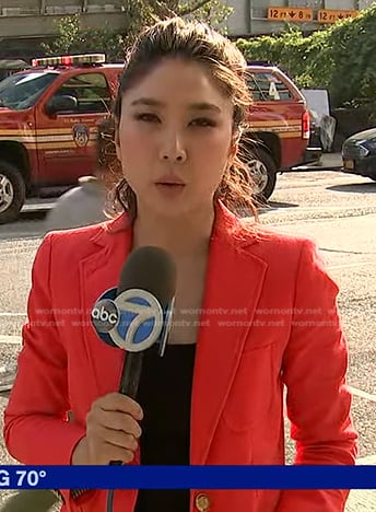 Janice Yu's red blazer on Good Morning America
