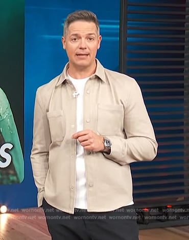 Jason's beige jacket on Access Hollywood
