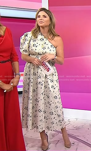 Jenna's ivory floral one-shoulder dress on Today