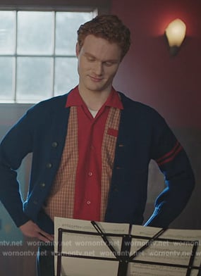 Julian's blue stripe sleeve cardigan on Riverdale