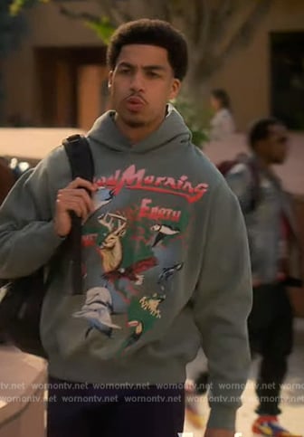 Junior's Good Morning animal print hoodie on Grown-ish