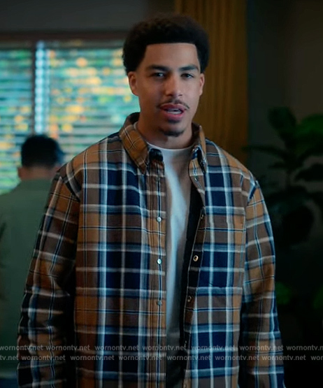 Junior's yellow plaid shirt on Grown-ish