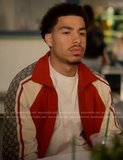 Junior's red contrast jacket on Grown-ish
