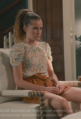 Cece's floral print short sleeve top on Sweet Magnolias