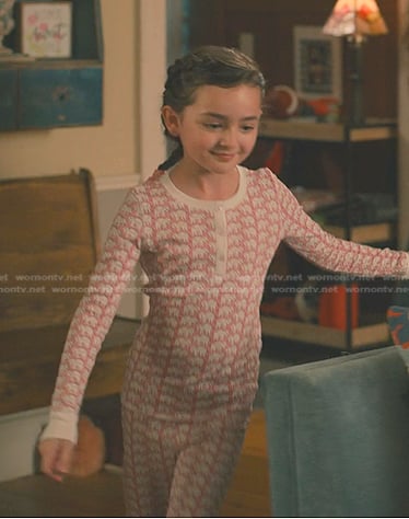 Katie's pink print pajamas on Sweet Magnolias