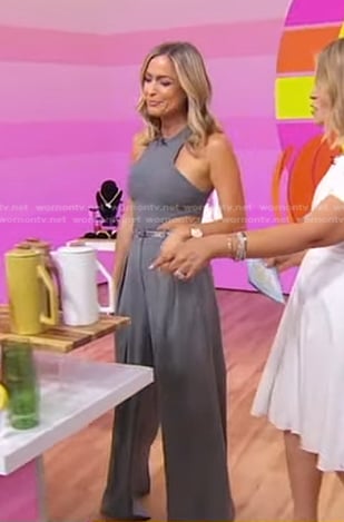 Kristin Cavallari's grey cutout top and wide-leg pants on Good Morning America