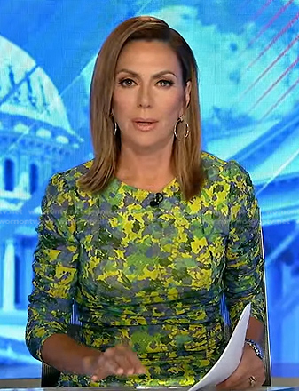 Kyra Phillips's floral print ruched dress on Good Morning America