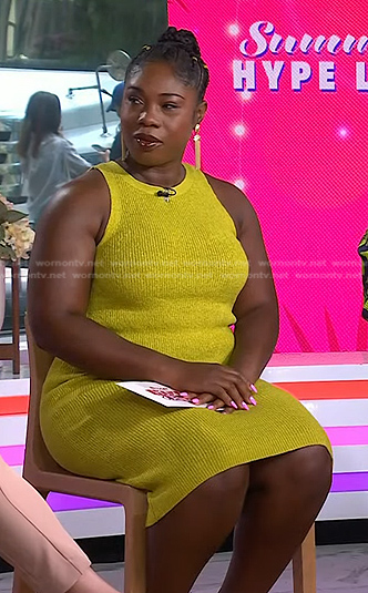 Lauren Smith's yellow ribbed knit top and skirt on Today