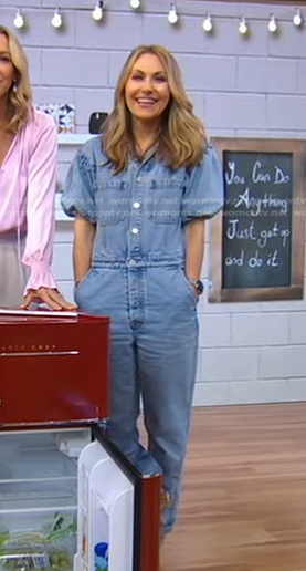 Lori's puff sleeve denim jumpsuit on Good Morning America