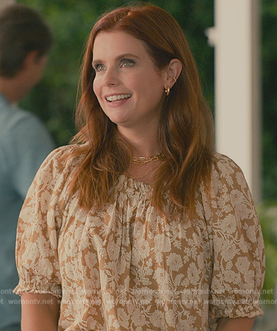 Maddie's floral print top on Sweet Magnolias