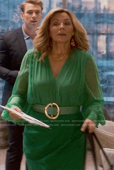 Madolyn's green blouse and skirt on Glamorous